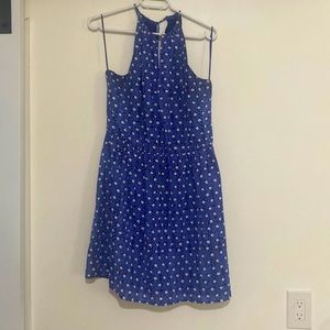 Halter neck blue dress